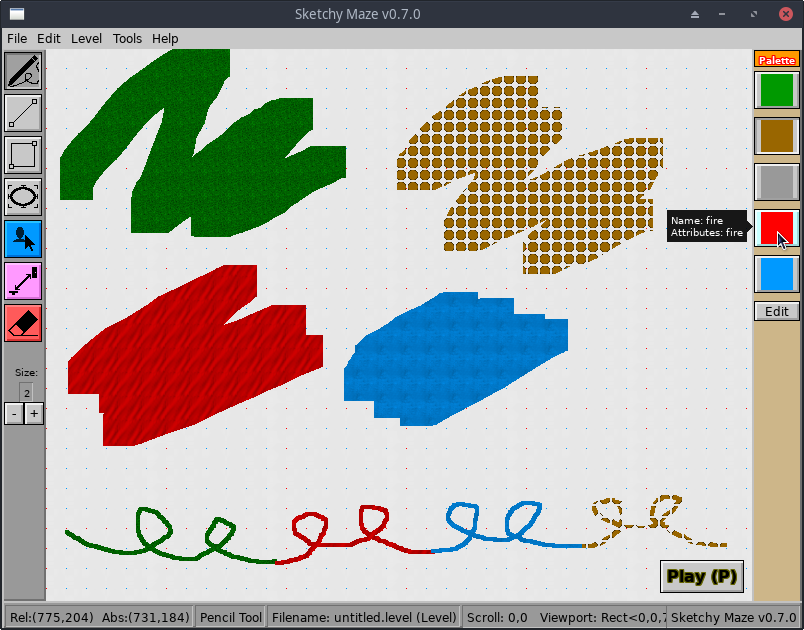Screenshot showing various brush patterns