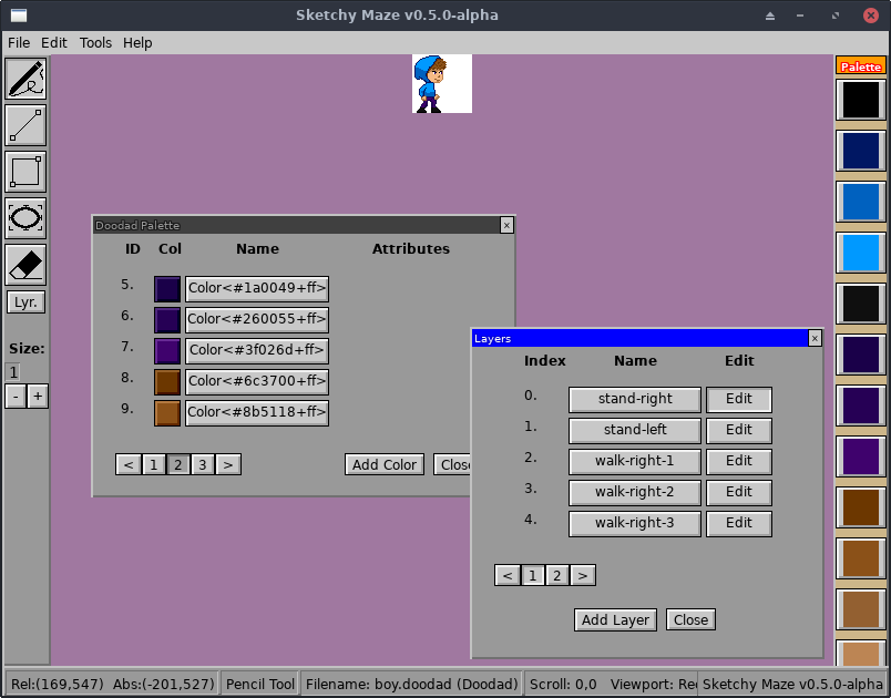 Screenshot of the Doodad editor