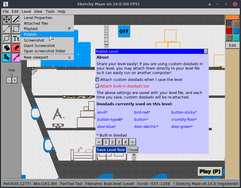 Publish Window screenshot