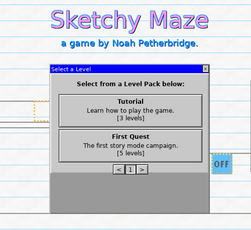 Screenshot of Level Packs window